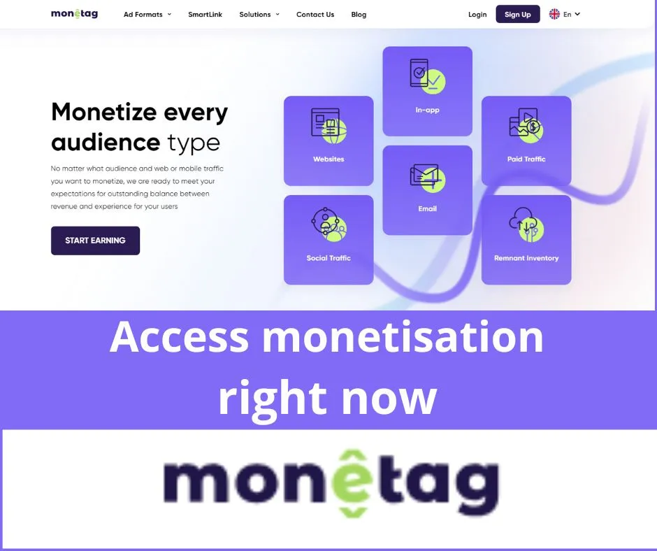 Screenshot of Monetag’s ad network dashboard