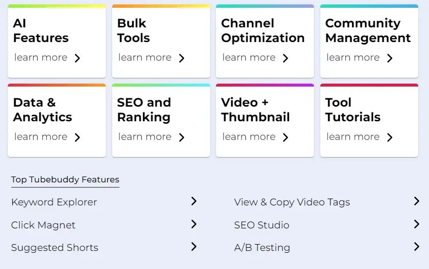 TubeBuddy interface showcasing YouTube SEO Optimisation tools for optimizing video titles, tags, and descriptions.