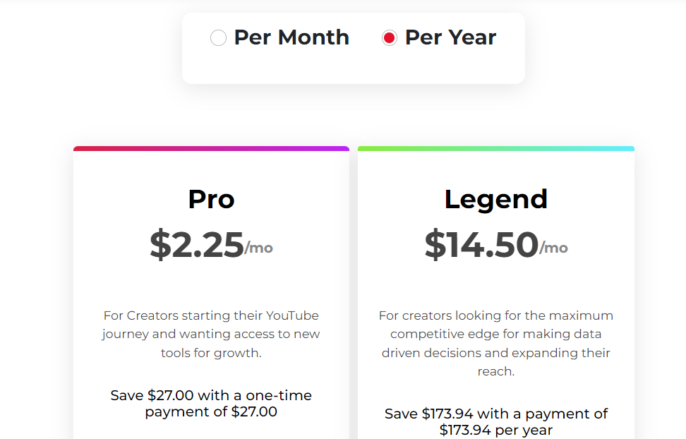 TubeBuddy Pricing Plans for YouTube Channel Managers