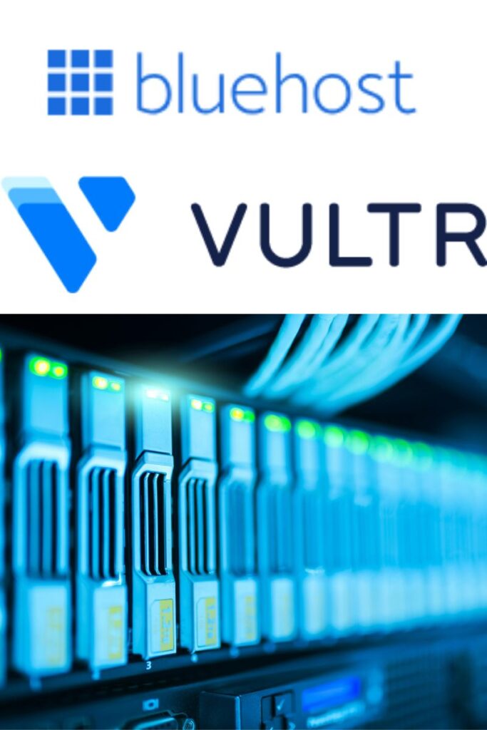 Comparing Vultr and Bluehost for agency needs, highlighting Vultr's superior speed and flexible pricing for high-traffic, resource-heavy sites.